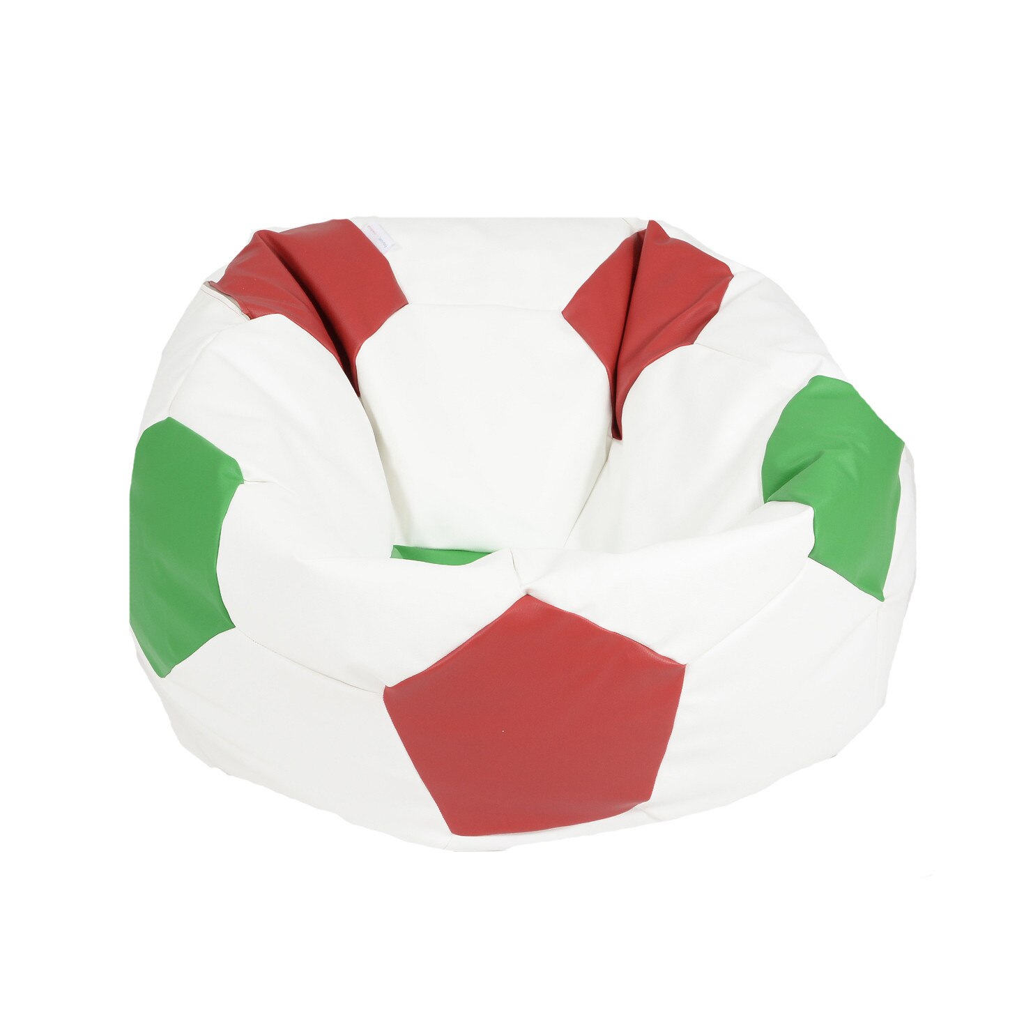 Fotoliu pentru copii (3-10 ani) Minge Telstar Junior - Italy (piele eco) umplut cu perle polistiren (fotoliu minge marca Pufrelax) Fabricat in Romania