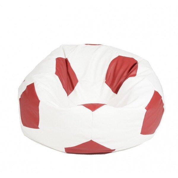 Fotoliu pentru copii (3-10 ani) Minge Telstar Junior - 1st March (piele eco) umplut cu perle polistiren (fotoliu minge marca Pufrelax) Fabricat in Romania