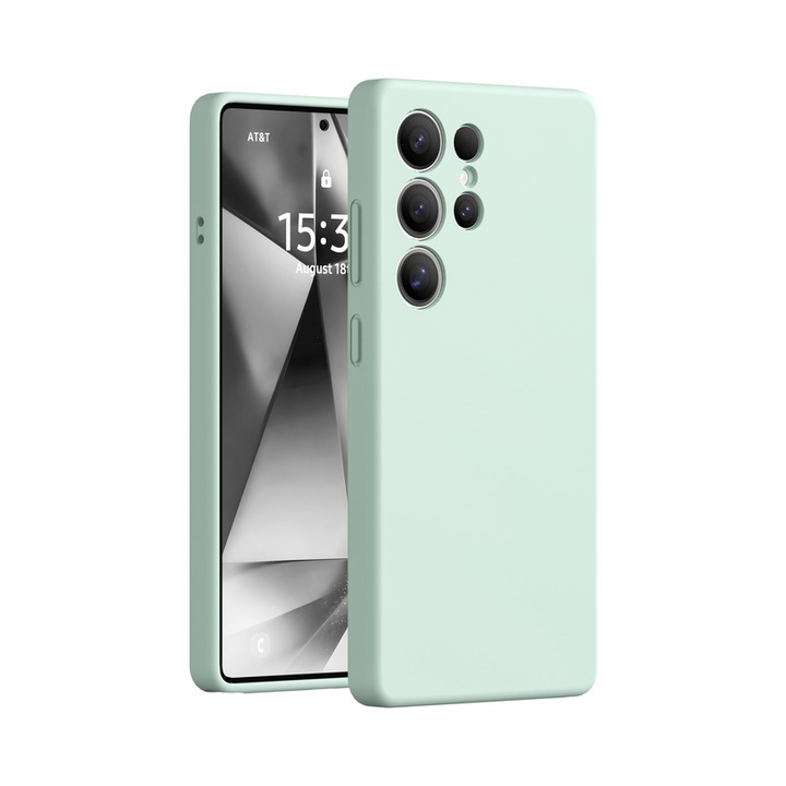 Калъф за телефон, съвместим с Samsung Galaxy S25 Ultra, Samsung Silicone Case, Ultra Protect, Anti-Shock Protection Hard, Technology Air Cushion-Green