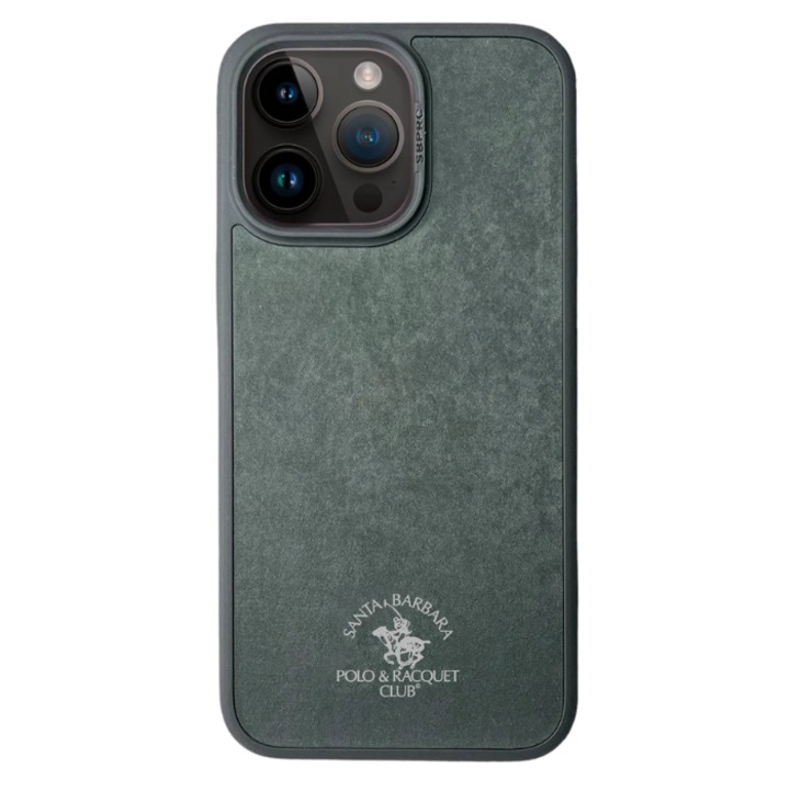 Премиум калъф за iPhone 15 Pro Santa Barbara Polo & Racquet Club Myron Green, съвместим с Magsafe