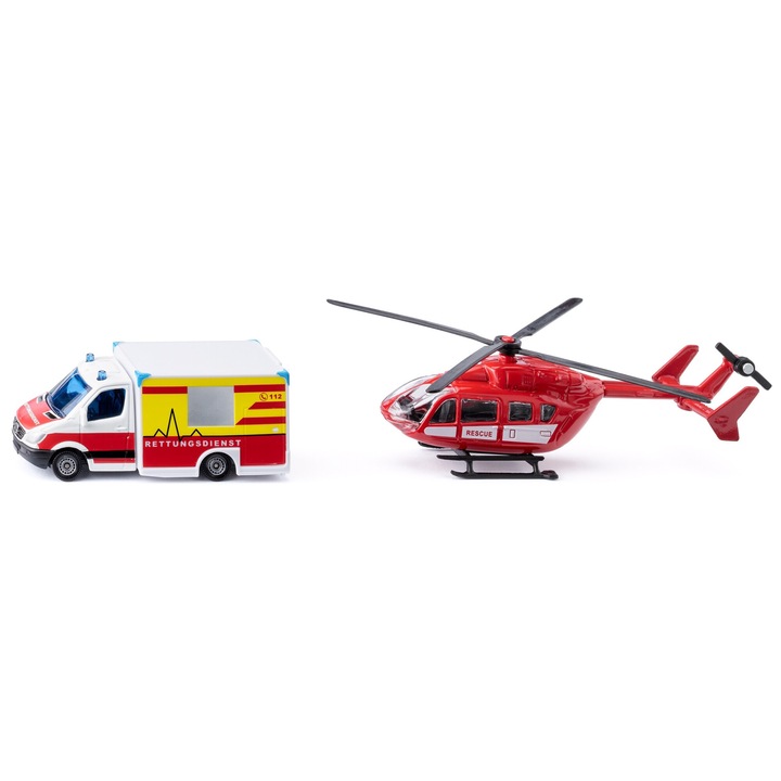 Set Siku Ambulanta Mercedes cu Elicopter cod 1748