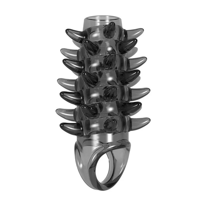 Ръкав за пенис Meleon, Силиконов, Черен