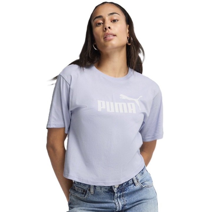 Tricou Puma pentru Femei, ess cropped no 1 logo relaxed tee, 684972-47, 2XS INTL, Mov