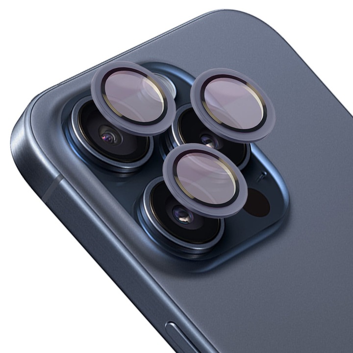 Kameraüveg Bizon Glass Snap Lens kompatibilis iPhone 15 Pro / 15 Pro Max, Kék