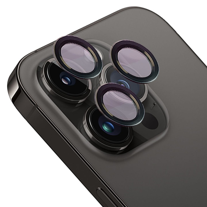 Kameraüveg Bizon Glass Snap Lens kompatibilis iPhone 14 Pro / 14 Pro Max, Fekete