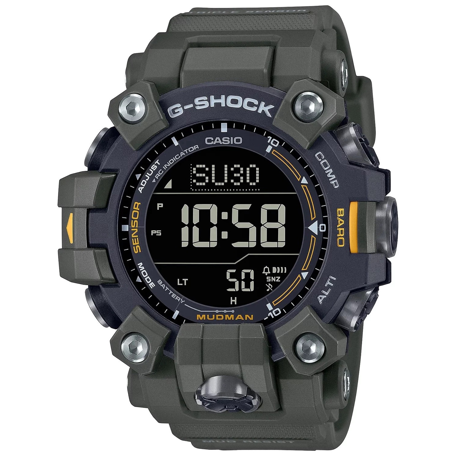 Ceas sportiv Casio G-SHOCK, verde, 54x15mm, curea 26/19mm