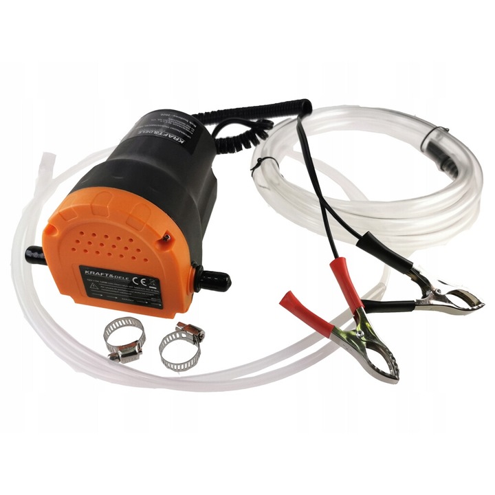 Pompa electrica pentru drenaj combustibil 12V Kraft&Dele, 4l/min, alb, 65x105cm
