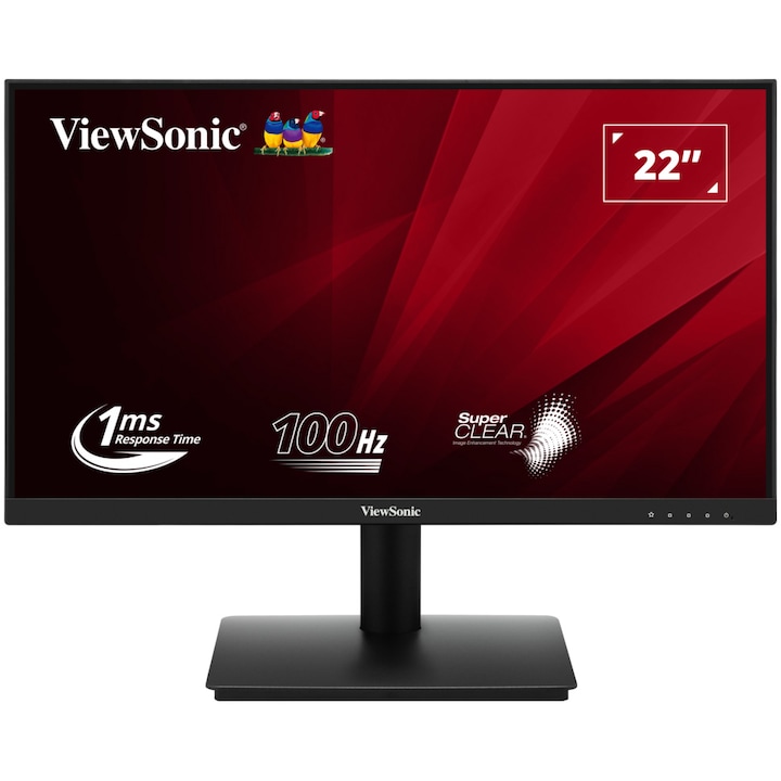 LED monitor VA ViewSonic VA220-H 22", Full HD (1920x1080), 100Hz, 1ms (MPRT), HDMI, VGA, VESA, fekete