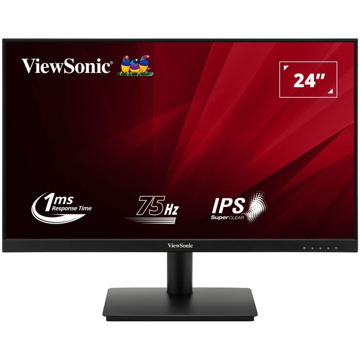 IPS LED monitor ViewSonic VA240-H-2 24", Full HD (1920x1080), 75Hz, 1ms (MPRT), HDMI, VGA, fekete