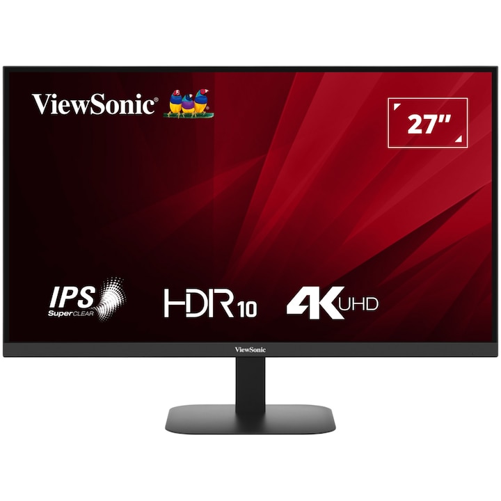 IPS LED monitor ViewSonic VA2708-4K-HD 27", 4K UHD (3840x2160), 60Hz, 4ms, 2x HDMI, DisplayPort, fekete