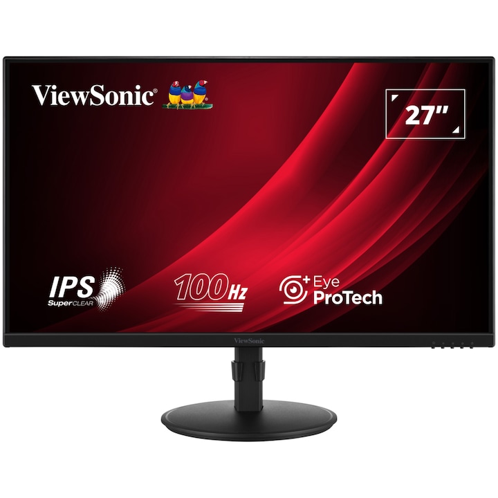ViewSonic VA2708-HDJ IPS LED monitor, 27", Full HD (1920x1080), 100Hz, 5ms, HDMI, DisplayPort, VGA, Pivot, fekete