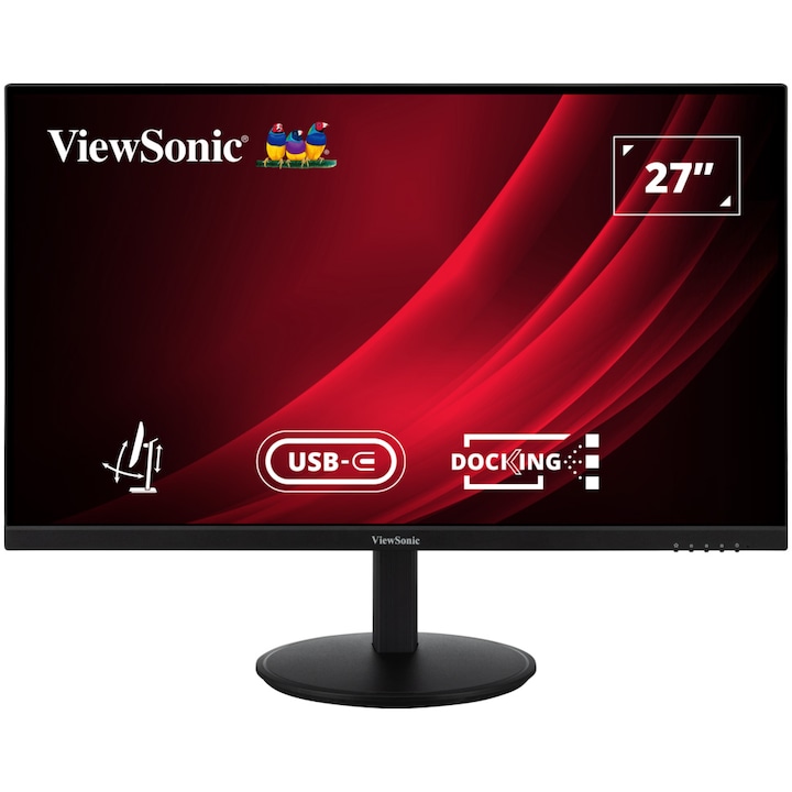 IPS LED monitor ViewSonic VG2709U-2K 27", QHD (2560x1440), 100 Hz, 4 ms, hangszórók 2,5 W x2, USB Type-C, Ethernet, HDMI, DisplayPort, Pivot, fekete