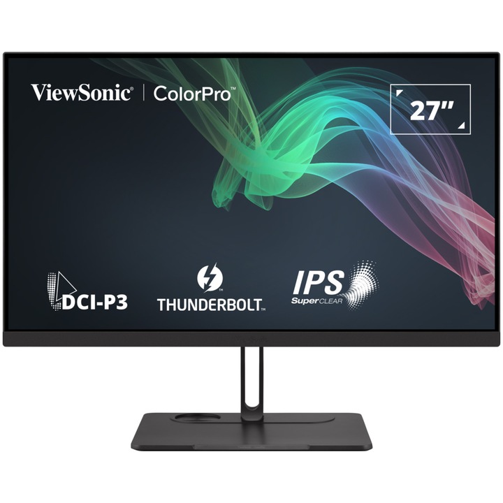 ViewSonic VP2776T-4K LED IPS Monitor 27", 4K UHD (3840x2160), 60Hz, 5ms, HDR400, 98% DCI-P3, 100% sRGB, USB Type-C, Thunderbolt 4, Ethernet, 2x HDMI, DisplayPort, fekete