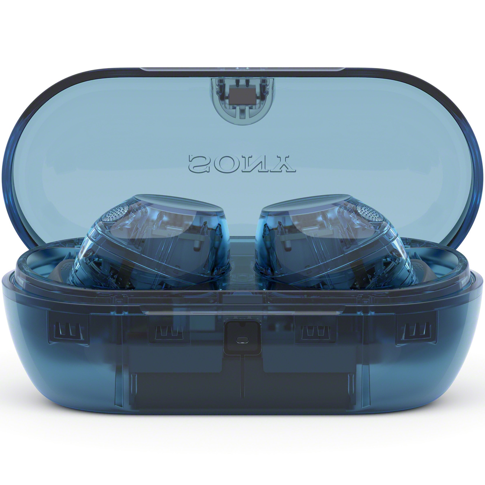 Casti In-Ear Sony WF-C710NL, True Wireless, Noise Cancelling, Bluetooth, Microfon, Multipoint, Fast Pair, Quick Charge, IPX4, Autonomie baterie 40 ore, Glass Blue