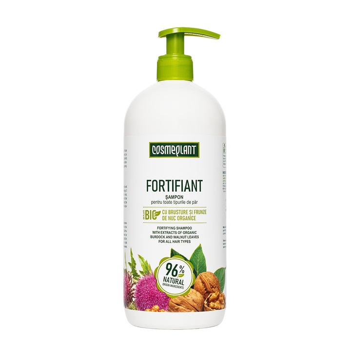Sampon Fortifiant cu Extracte de Brusture si Frunze de Nuc Organice, 1000 ml