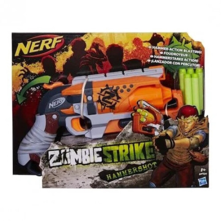 Pistol de jucarie Nerf Zombie Hammershot