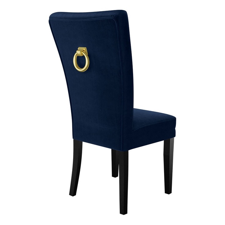 Scaun Makore + ciocanitor, MIRJAN24, negru + bleumarin + auriu Ciocanitor, 51x63x100 cm