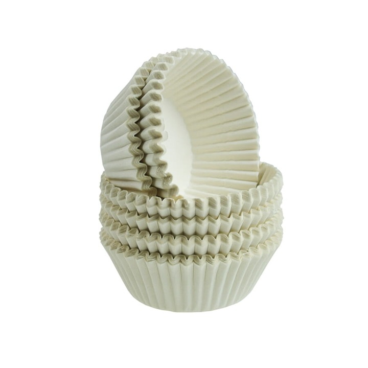 Forme prajituri, Tamipol, albe, 5x2,5cm, set 200 bucati