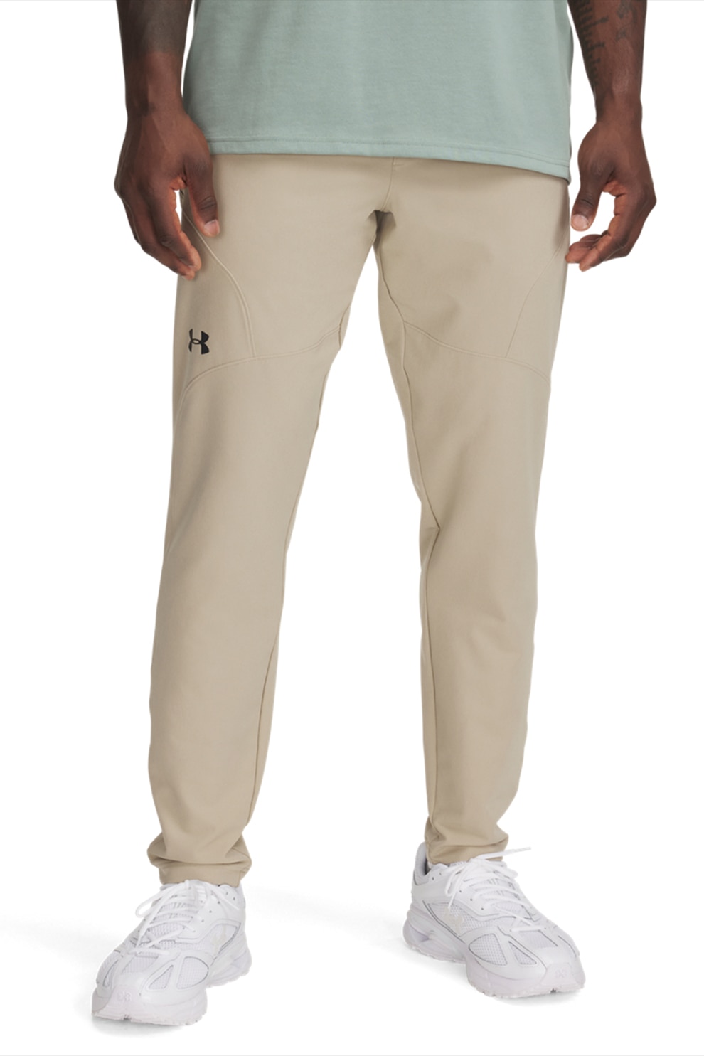 Under Armour, Pantaloni conici Unstopppable, Negru, Bej deschis, M