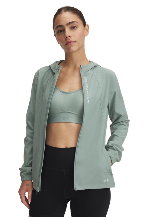 Under Armour, Яке за бягане OutRun The Storm с качулка, Бледозелен