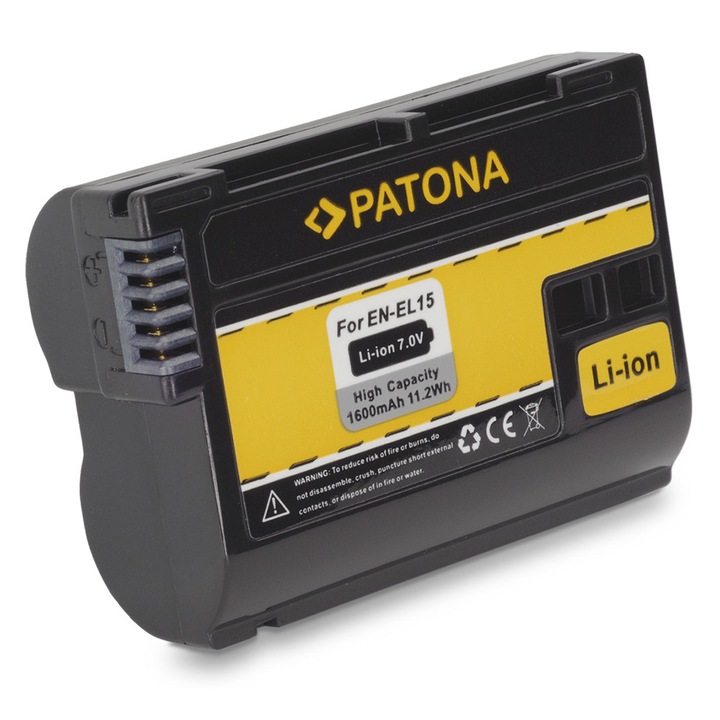 Батерия PATONA, EN-EL15 V1, 1600mAh, За Nikon D600, D610, D750, D800, D810, D850, D7000, D7100 D7200 1 v1 Z6 Z7