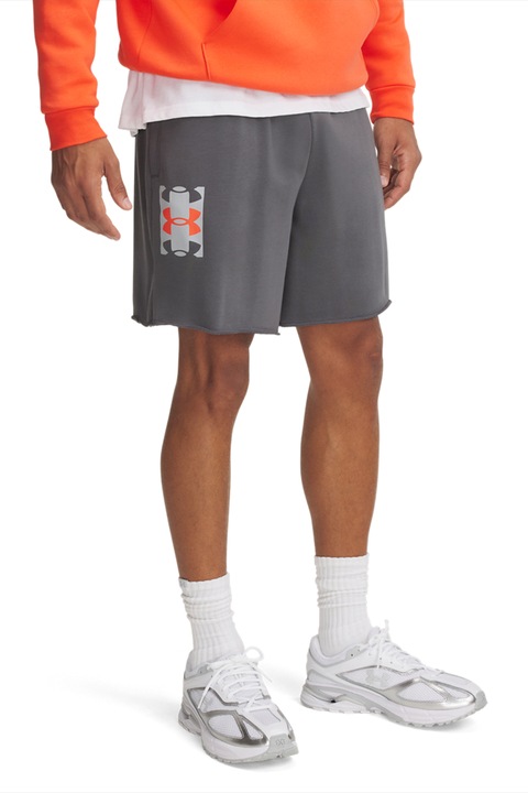 Under Armour, Къс панталон с памук с връзка, Сив