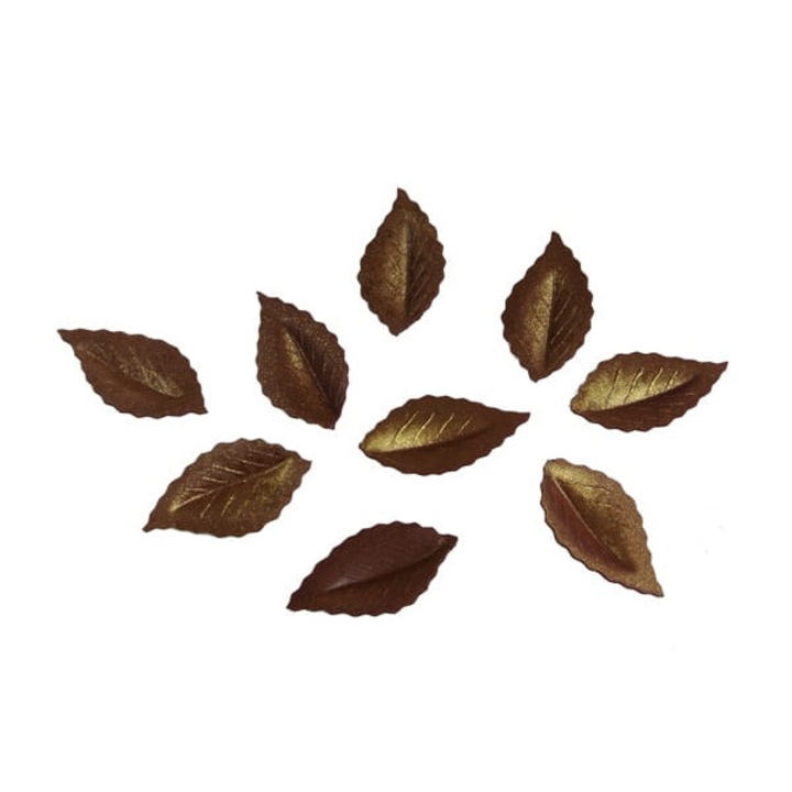 Комплект от 30 декоративни аксесоара, Rose Decor, вафлени листа, 4,2x2,2 см, цвят златисто кафяв