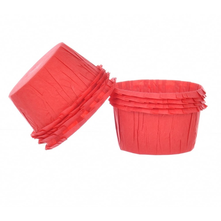 Papilotki pentru muffinuri, Decora, rosii, 55x35mm, set 25 bucati