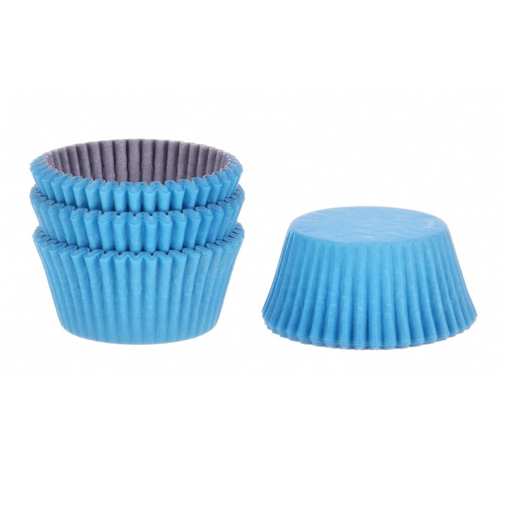 Set forma pentru prajituri, Decora, 5x3,2cm, set 75 buc, albastru deschis