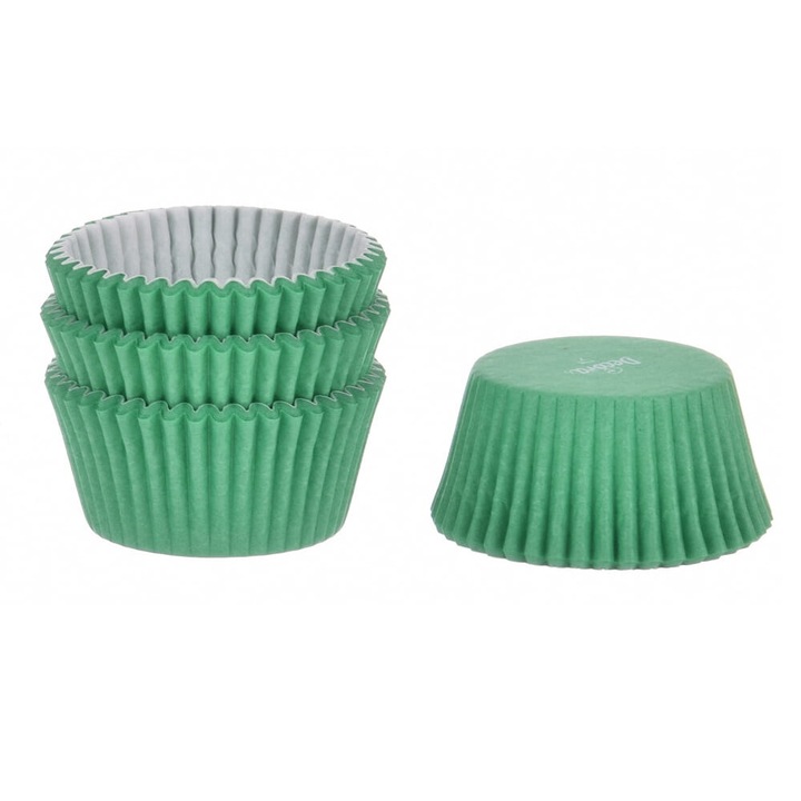 Papírkosarak süteményekhez, Decora, 75 darabos szett, zöld, 5x3,2 cm