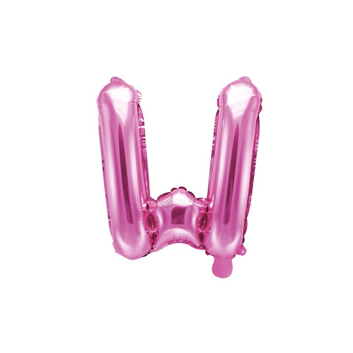 Балон фолио комплект буква "W", PartyDeco, тъмно розов, 35 см