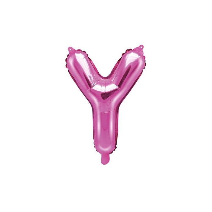 Балон фолио комплект буква "Y", PartyDeco, тъмно розов, 35 см