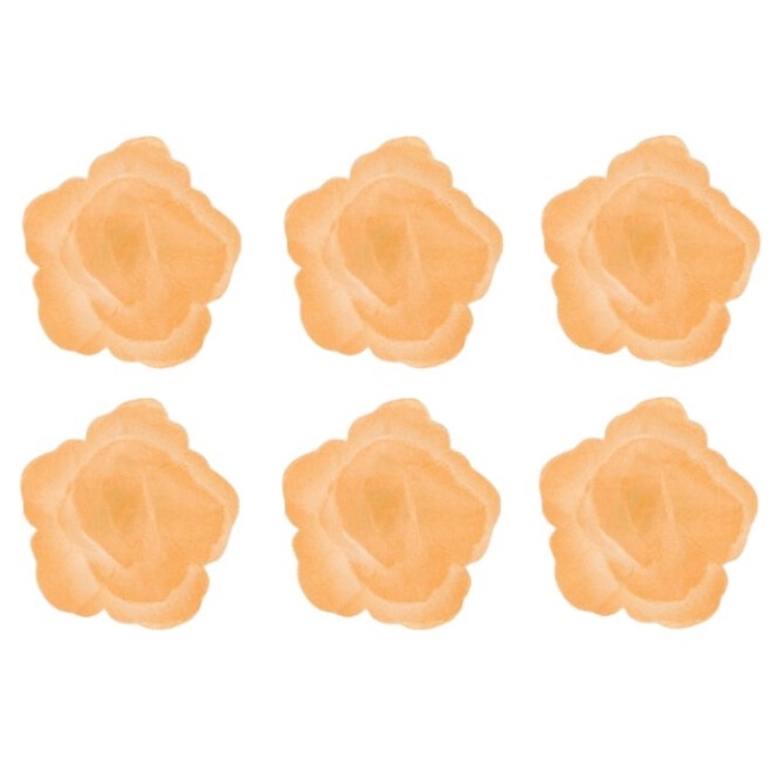 Set 6 trandafiri comestibili, Rose Decor, perle aurii, diametru 4,5cm