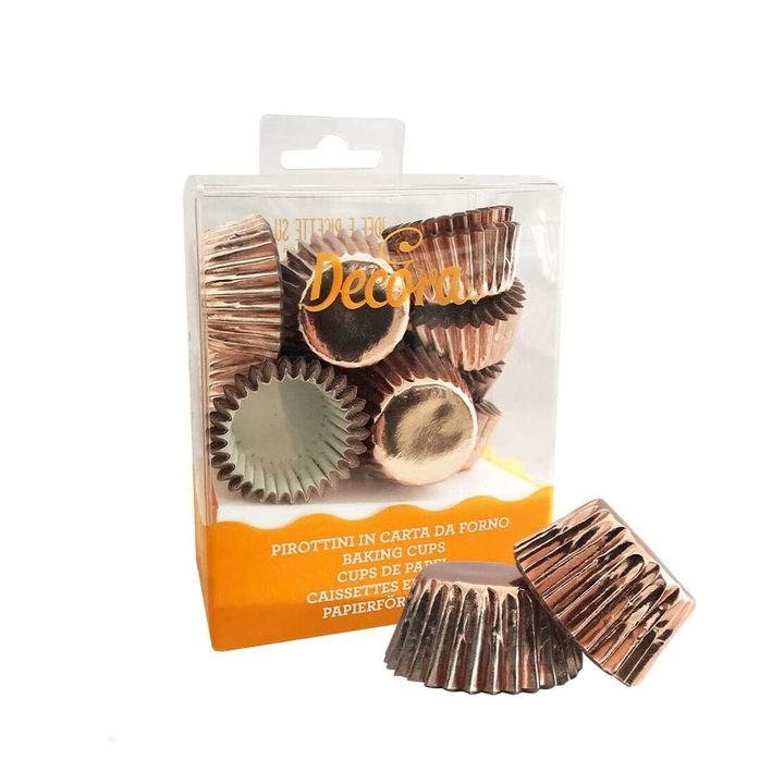 Set 180 forme pentru briose Decora, auriu, 2.7 x 1.7 cm