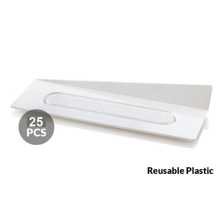 Tavi servire, Silikomart, set 25 buc, plastic reutilizabil, 140x40mm, alb