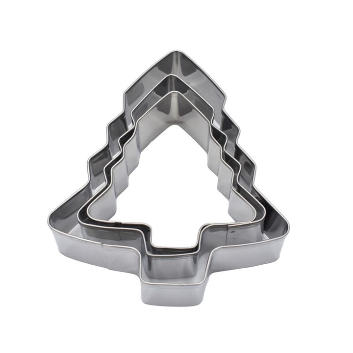 Set 3 forme prajituri, Brunbeste, inox, 6.7x9.2x11.8x2cm, argintiu