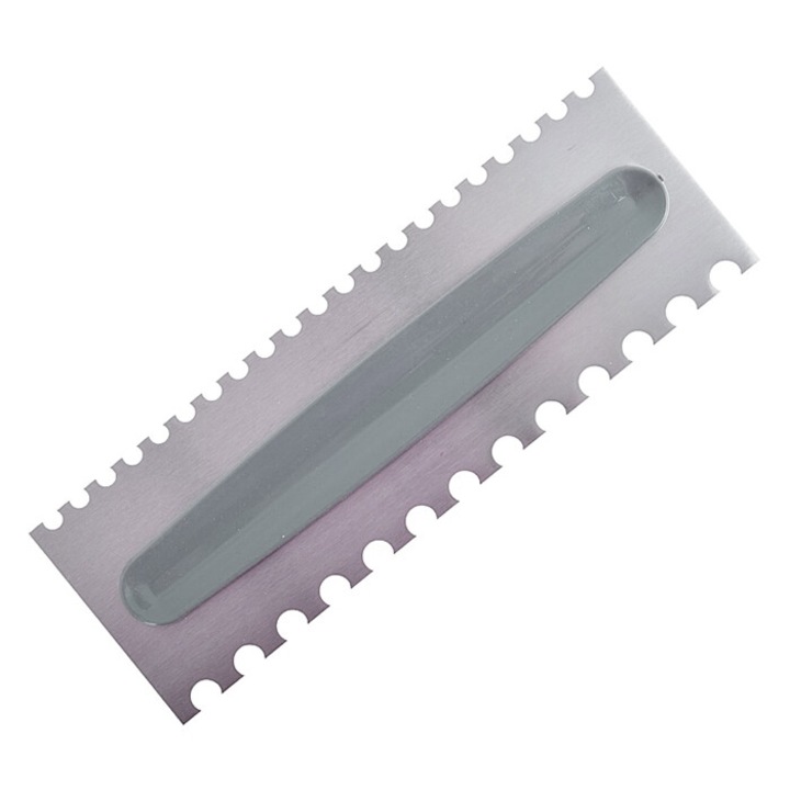 Brunbeste cukrászfésű, 22 cm, rozsdamentes acél, műanyag nyéllel, 7,5 cm