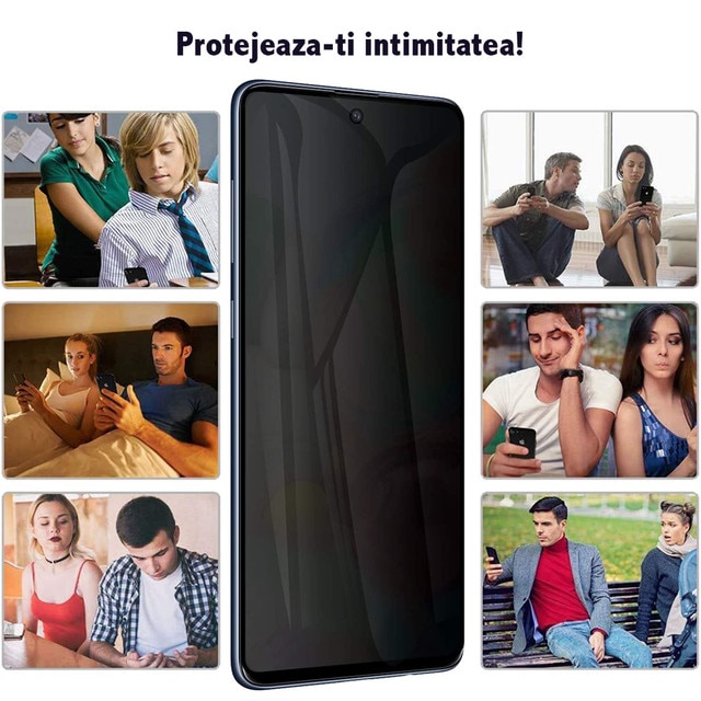 Folie de protectie G-Tech Hydrogel Privacy compatibila cu Samsung Galaxy A56, 360 grade, Flexibila, Hidrogel si Tpu, Transparenta