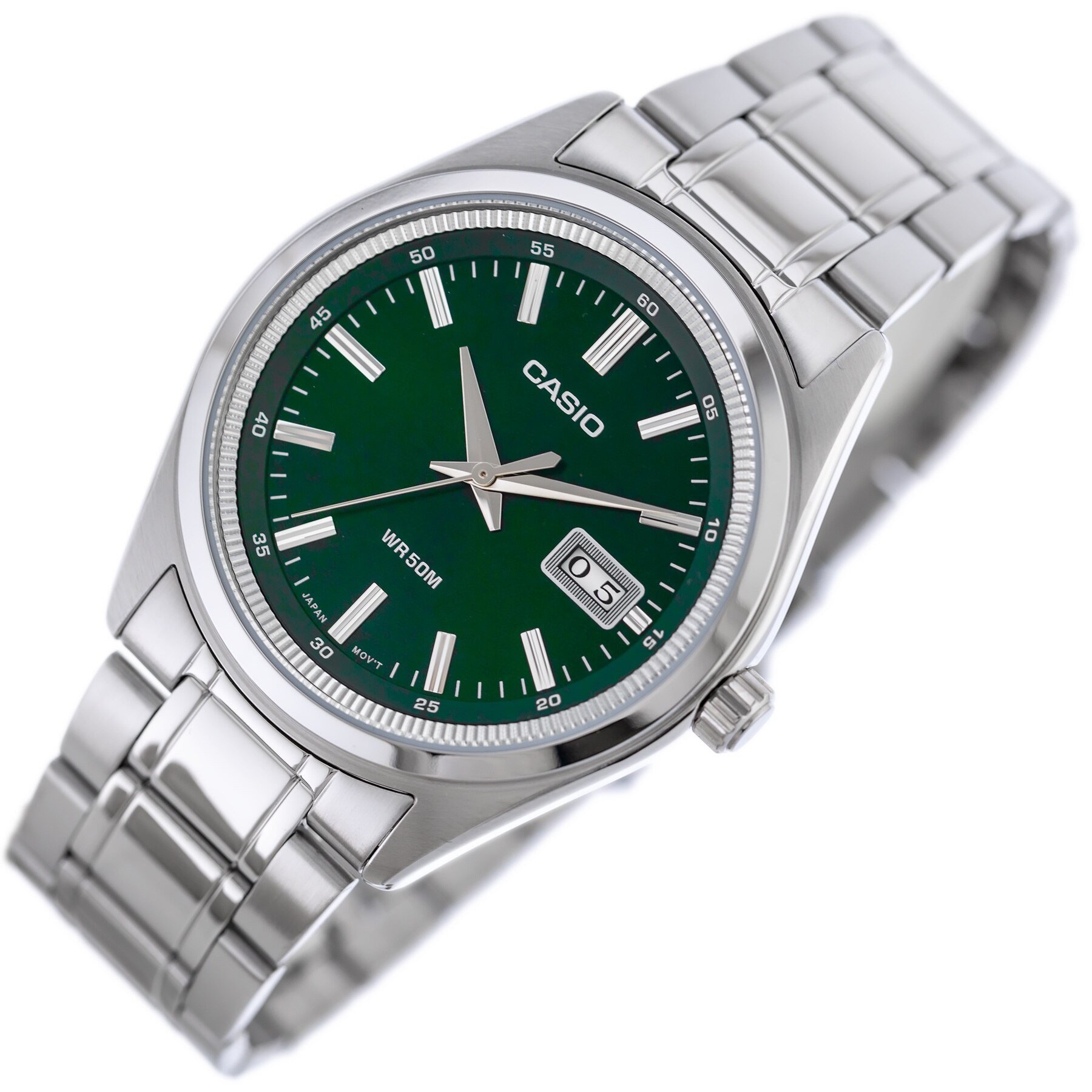 Ceas pentru barbati Casio MTP-B180D-3A, cadran verde, carcasa si