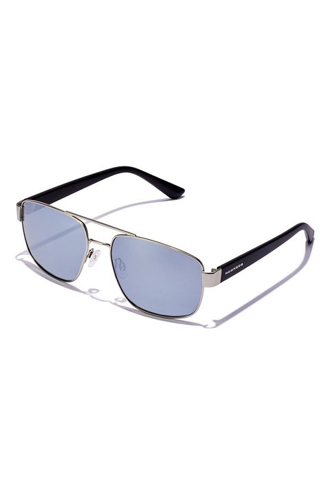 Hawkers, Квадратни слънчеви очила Aviator, 18-140, Черен/Сребрист