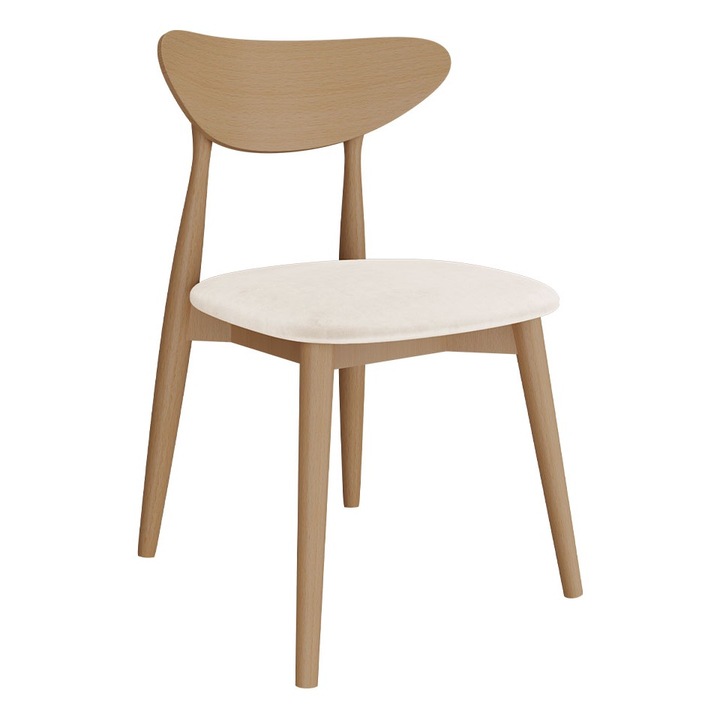 Scaun Osioro, MIRJAN24, natura + bej, 49x49x79 cm