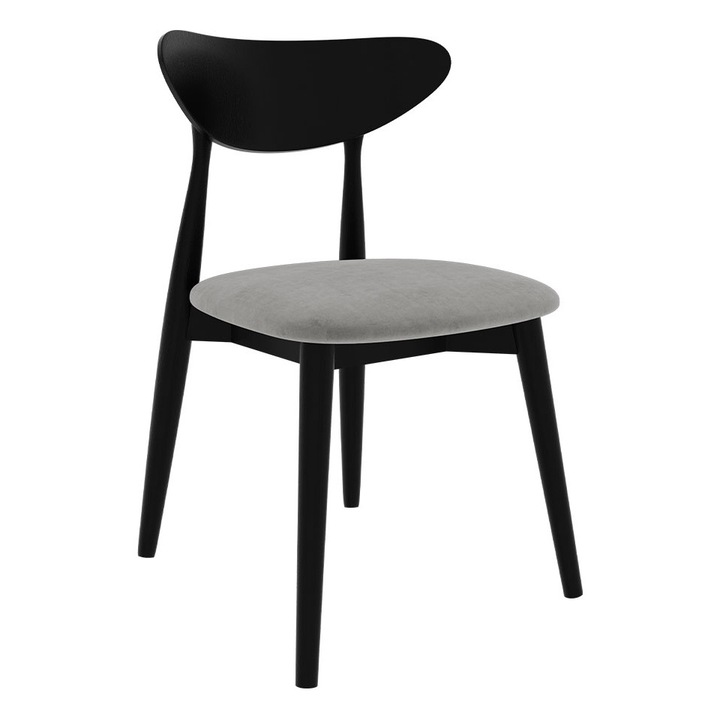 Scaun Osioro, MIRJAN24, negru + gri, 49x49x79 cm