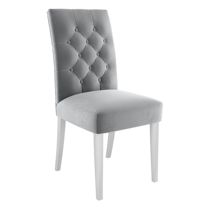 Scaun Dialsith, MIRJAN24, alb + gri, 47x61x102 cm