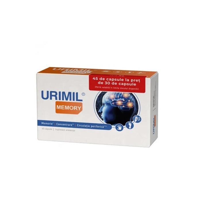 Supliment alimentar Urimil Memory, 45 capsule, Naturpharma