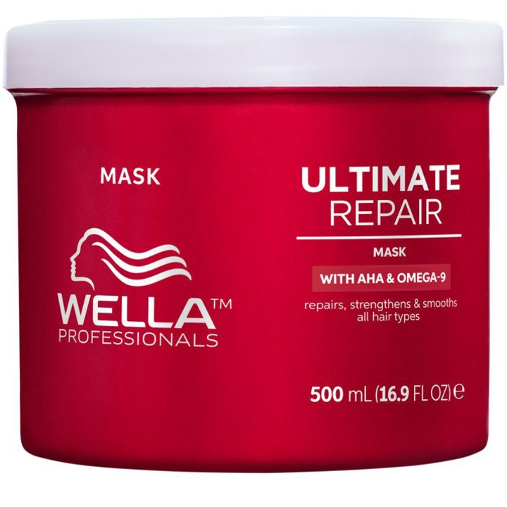 Masca de reparare intensiva cu AHA & Omega 9 pentru par deteriorat - Wella Professionals Ultimate Repair Mask, 500 ml