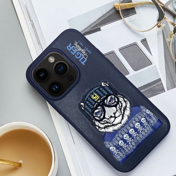 Husa Premium pentru iPhone 15 Pro Max SBPRC Polo Fergus Navy Broderie