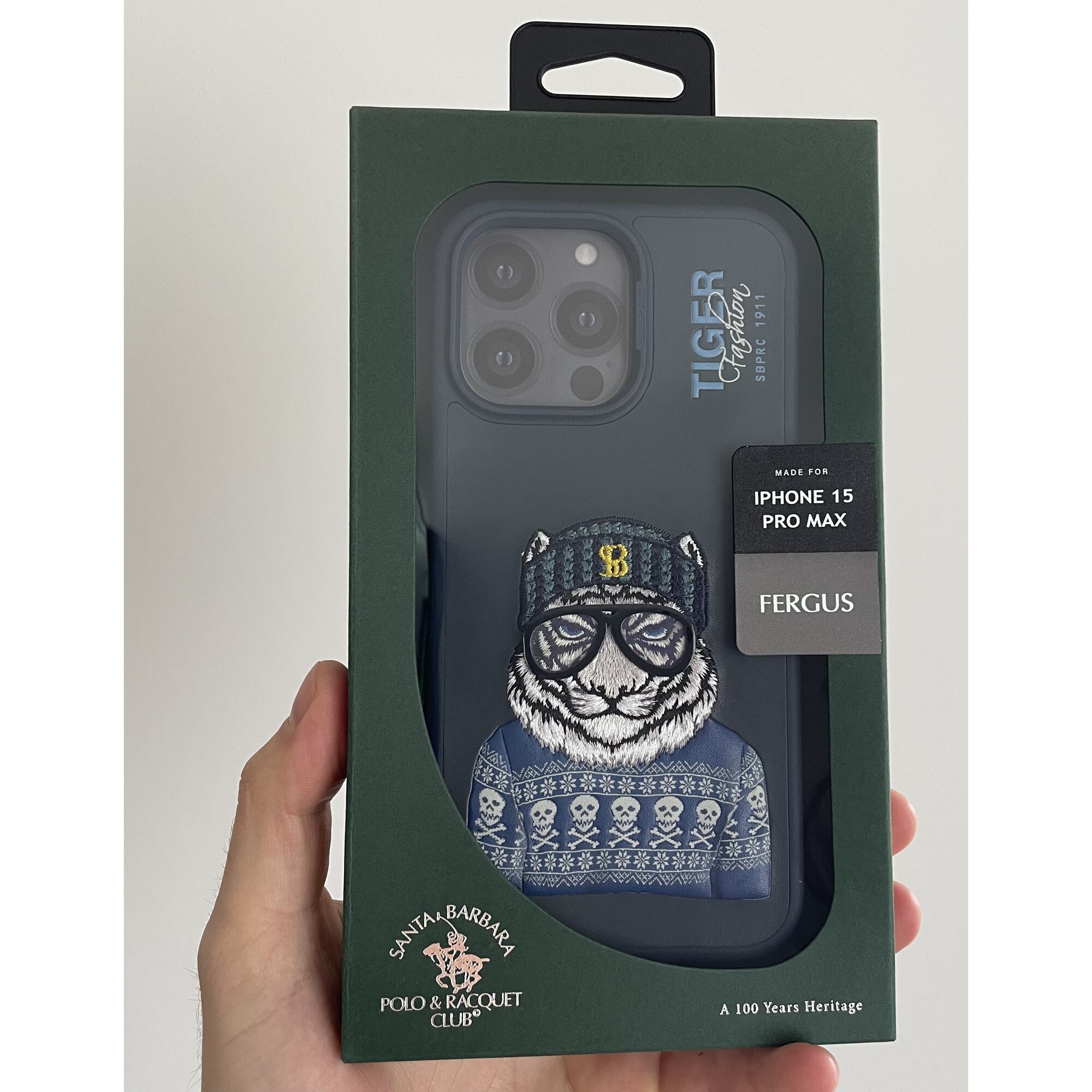 Husa Premium pentru iPhone 15 Pro Max SBPRC Polo Fergus Navy Broderie