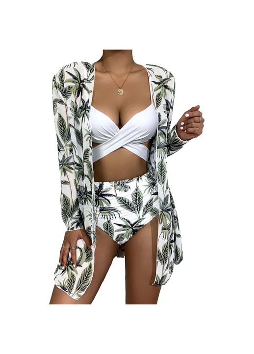 Bluza femei TREXORA, stil vintage bohemian, imprimeu multicolor, guler clasic, marime L