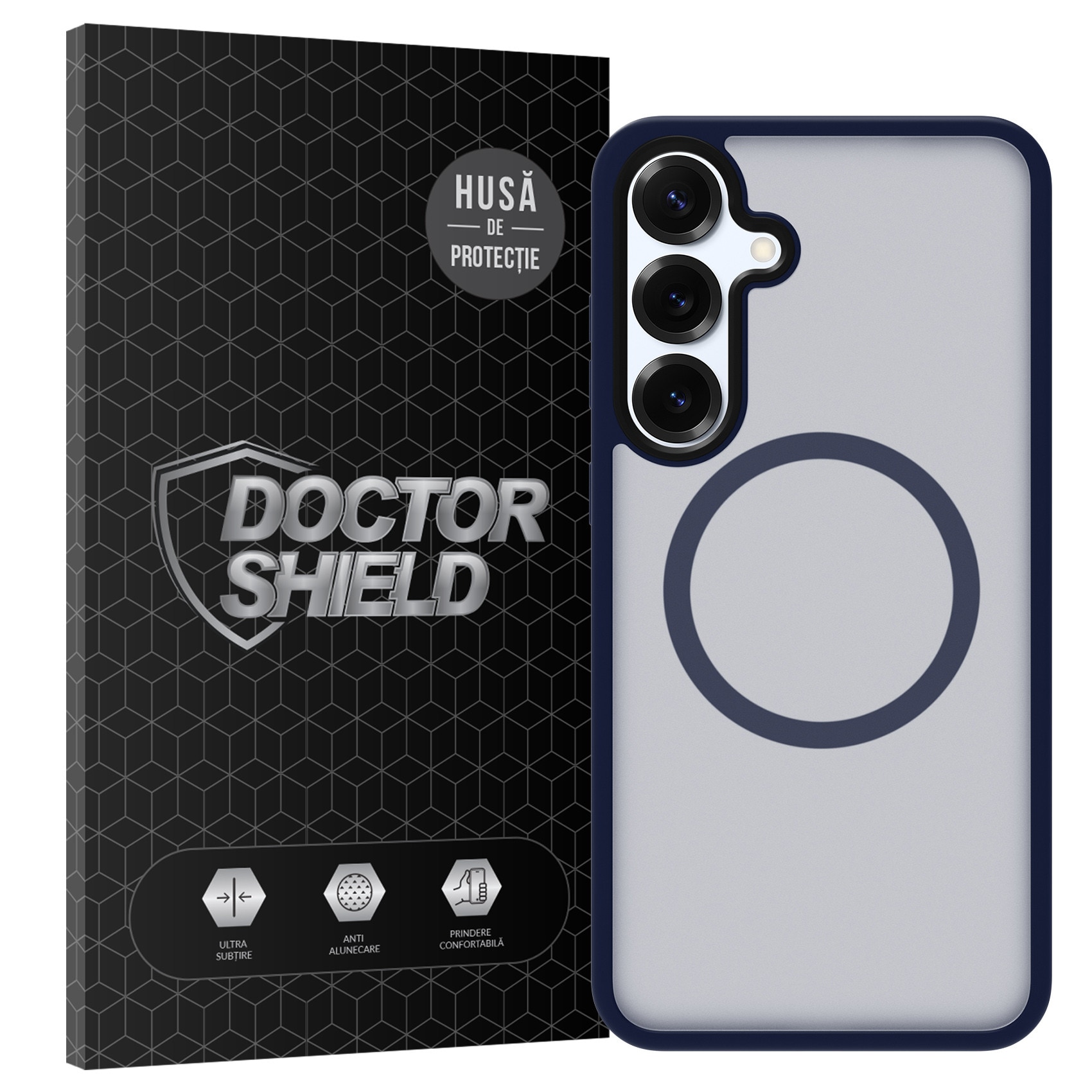 Husa de Protectie, Compatibila Samsung Galaxy S25 Plus, Doctor Shield Fantom, MagSafe - Albastru