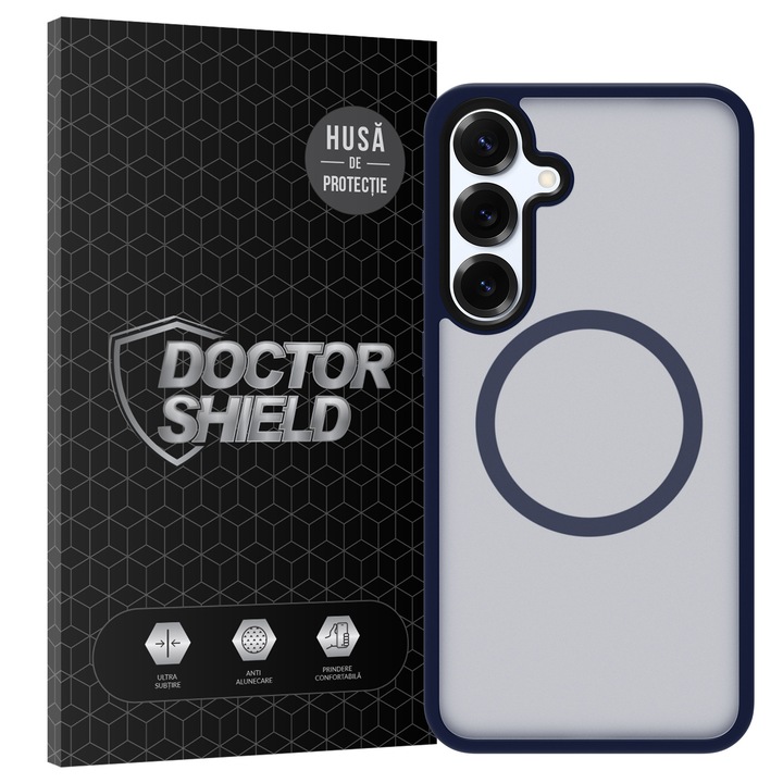 Husa de Protectie, Compatibila Samsung Galaxy S25 Plus, Doctor Shield Fantom, MagSafe - Albastru